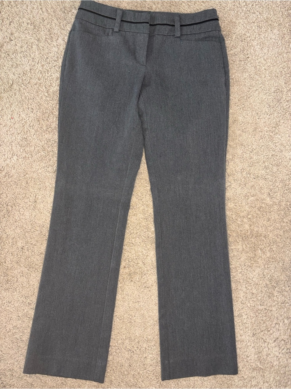 7th Avenue Women's 2 Petite Gray Straight-Leg Dress pants